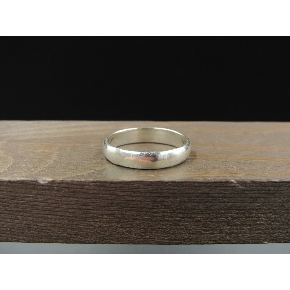 Size 9.75 Sterling Silver Basic Plain Band Ring V… - image 1